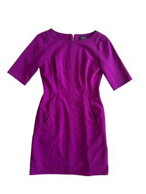 TAHARI Purple Fuchsia Short Sleeve Dress Size 0P